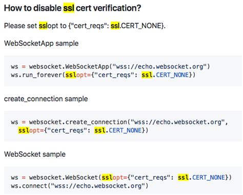 1) 2912 mentioned this issue Feat Added option to disable SSL verify 3676 gitlab-pypi config allow bool values for repo cert 5719 neersighted closed this as completed in 5719 mentioned this issue Option to disable SSL verification 6331 Sign up for free to join this conversation on GitHub. . Python disable ssl verification environment variable